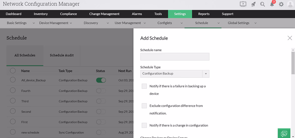 Scheduling-configurations